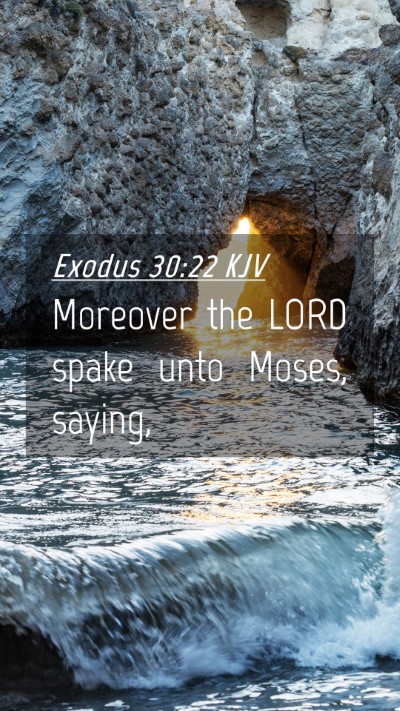 Picture 04 - Exodus 30:22 KJV Mobile Phone Wallpaper - Moreover the LORD spake unto Moses, - Mobile Bible Verse Wallpaper