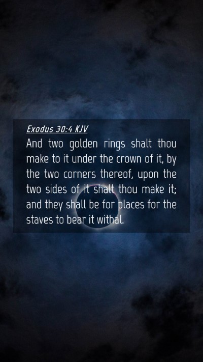Picture 04 - Exodus 30:4 KJV Mobile Phone Wallpaper - And two golden rings shalt thou make to it under - Mobile Bible Verse Wallpaper