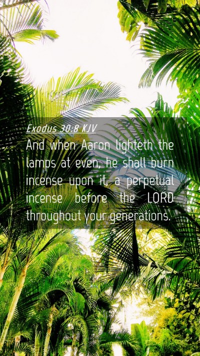 Picture 04 - Exodus 30:8 KJV Mobile Phone Wallpaper - And when Aaron lighteth the lamps at even, he - Mobile Bible Verse Wallpaper