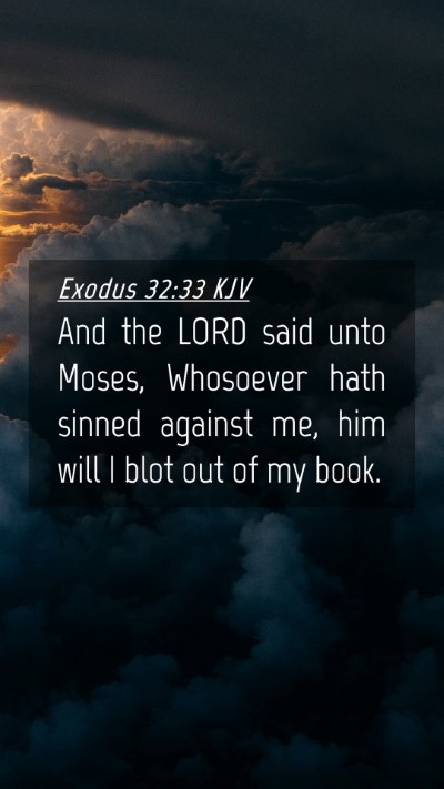 Picture 04 - Exodus 32:33 KJV Mobile Phone Wallpaper - And the LORD said unto Moses, Whosoever hath - Mobile Bible Verse Wallpaper
