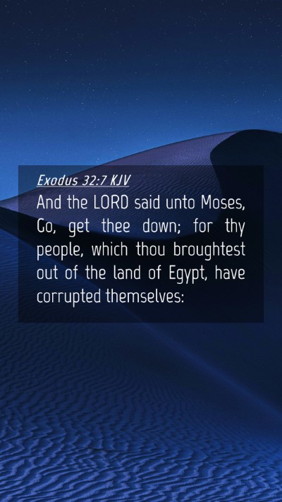 Picture 04 - Exodus 32:7 KJV Mobile Phone Wallpaper - And the LORD said unto Moses, Go, get thee down; - Mobile Bible Verse Wallpaper