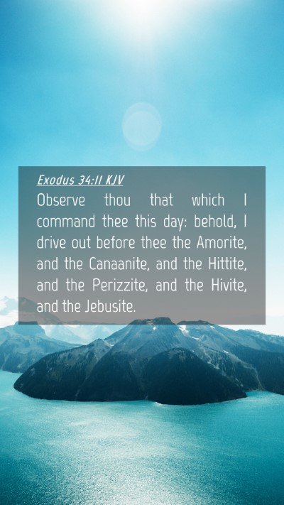 Picture 04 - Exodus 34:11 KJV Mobile Phone Wallpaper - Observe thou that which I command thee this day: - Mobile Bible Verse Wallpaper