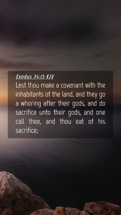 Picture 04 - Exodus 34:15 KJV Mobile Phone Wallpaper - Lest thou make a covenant with the inhabitants of - Mobile Bible Verse Wallpaper