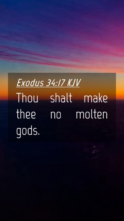 Picture 04 - Exodus 34:17 KJV Mobile Phone Wallpaper - Thou shalt make thee no molten - Mobile Bible Verse Wallpaper