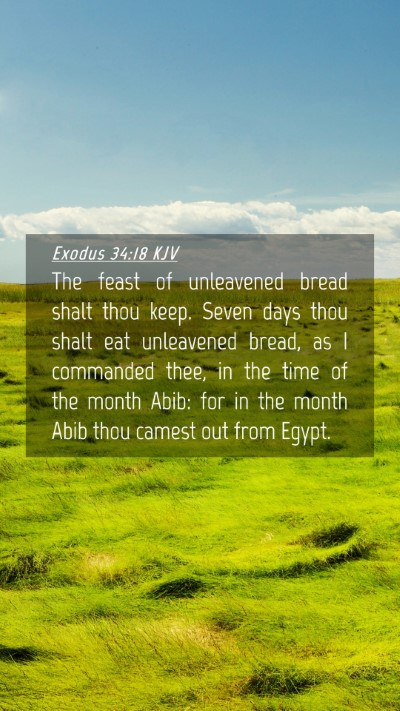 Picture 04 - Exodus 34:18 KJV Mobile Phone Wallpaper - The feast of unleavened bread shalt thou keep. - Mobile Bible Verse Wallpaper