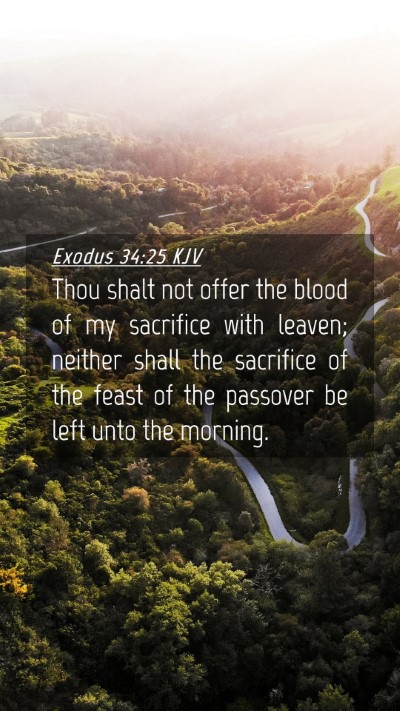 Picture 04 - Exodus 34:25 KJV Mobile Phone Wallpaper - Thou shalt not offer the blood of my sacrifice - Mobile Bible Verse Wallpaper