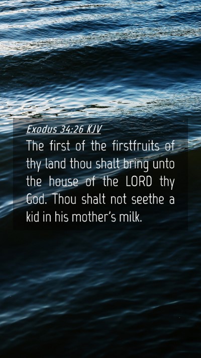 Picture 04 - Exodus 34:26 KJV Mobile Phone Wallpaper - The first of the firstfruits of thy land thou - Mobile Bible Verse Wallpaper
