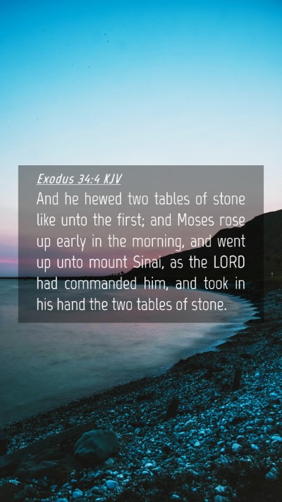 Picture 04 - Exodus 34:4 KJV Mobile Phone Wallpaper - And he hewed two tables of stone like unto the - Mobile Bible Verse Wallpaper