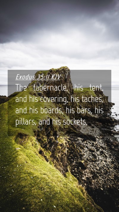 Picture 04 - Exodus 35:11 KJV Mobile Phone Wallpaper - The tabernacle, his tent, and his covering, his - Mobile Bible Verse Wallpaper