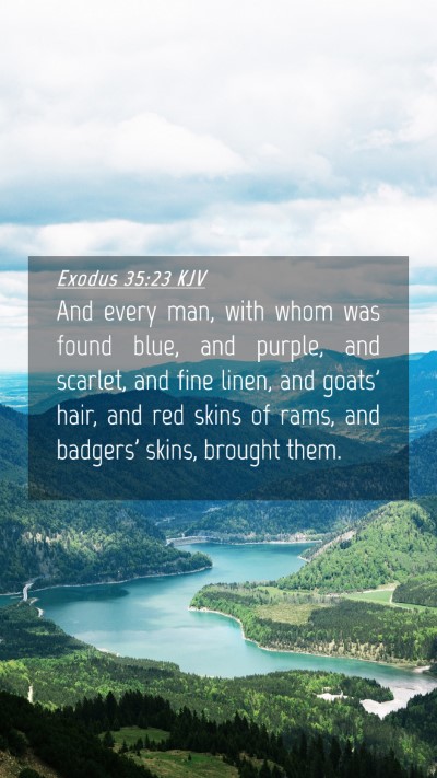 Picture 04 - Exodus 35:23 KJV Mobile Phone Wallpaper - And every man, with whom was found blue, and - Mobile Bible Verse Wallpaper