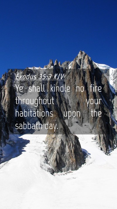 Picture 04 - Exodus 35:3 KJV Mobile Phone Wallpaper - Ye shall kindle no fire throughout your - Mobile Bible Verse Wallpaper