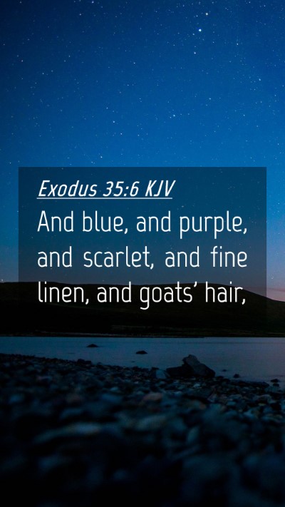 Picture 04 - Exodus 35:6 KJV Mobile Phone Wallpaper - And blue, and purple, and scarlet, and fine - Mobile Bible Verse Wallpaper