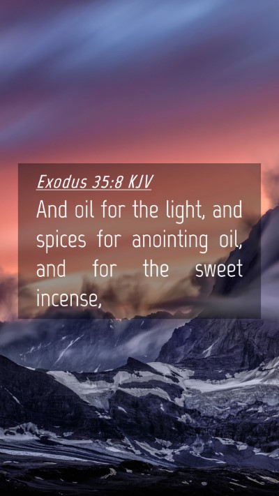 Picture 04 - Exodus 35:8 KJV Mobile Phone Wallpaper - And oil for the light, and spices for anointing - Mobile Bible Verse Wallpaper