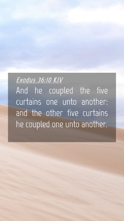 Picture 04 - Exodus 36:10 KJV Mobile Phone Wallpaper - And he coupled the five curtains one unto - Mobile Bible Verse Wallpaper