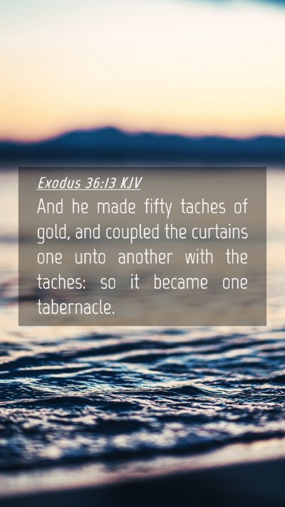 Picture 04 - Exodus 36:13 KJV Mobile Phone Wallpaper - And he made fifty taches of gold, and coupled the - Mobile Bible Verse Wallpaper