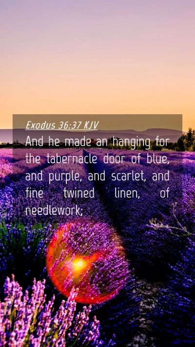 Picture 04 - Exodus 36:37 KJV Mobile Phone Wallpaper - And he made an hanging for the tabernacle door of - Mobile Bible Verse Wallpaper