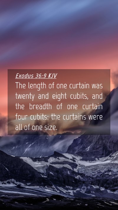 Picture 04 - Exodus 36:9 KJV Mobile Phone Wallpaper - The length of one curtain was twenty and eight - Mobile Bible Verse Wallpaper
