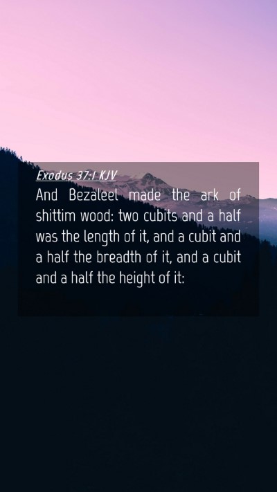 Picture 04 - Exodus 37:1 KJV Mobile Phone Wallpaper - And Bezaleel made the ark of shittim wood: two - Mobile Bible Verse Wallpaper