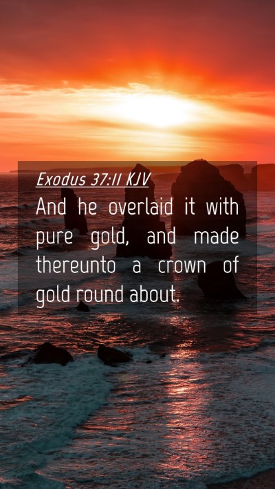 Picture 04 - Exodus 37:11 KJV Mobile Phone Wallpaper - And he overlaid it with pure gold, and made - Mobile Bible Verse Wallpaper