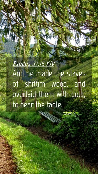 Picture 04 - Exodus 37:15 KJV Mobile Phone Wallpaper - And he made the staves of shittim wood, and - Mobile Bible Verse Wallpaper