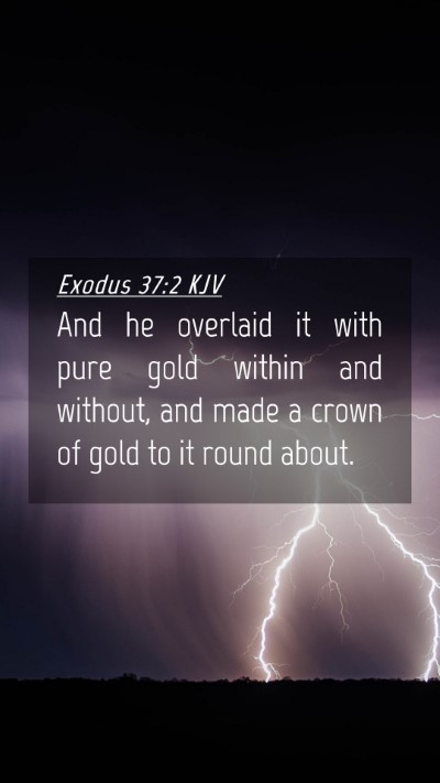 Picture 04 - Exodus 37:2 KJV Mobile Phone Wallpaper - And he overlaid it with pure gold within and - Mobile Bible Verse Wallpaper