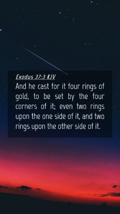 Picture 04 - Exodus 37:3 KJV Mobile Phone Wallpaper - And he cast for it four rings of gold, to be set - Mobile Bible Verse Wallpaper