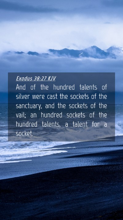 Picture 04 - Exodus 38:27 KJV Mobile Phone Wallpaper - And of the hundred talents of silver were cast - Mobile Bible Verse Wallpaper