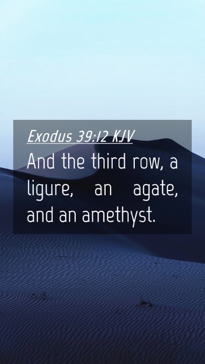 Picture 04 - Exodus 39:12 KJV Mobile Phone Wallpaper - And the third row, a ligure, an agate, and an - Mobile Bible Verse Wallpaper