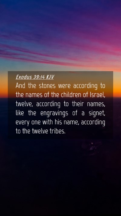 Picture 04 - Exodus 39:14 KJV Mobile Phone Wallpaper - And the stones were according to the names of the - Mobile Bible Verse Wallpaper
