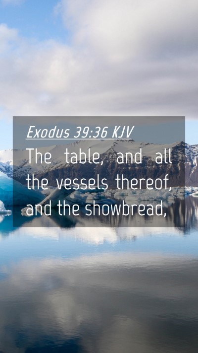 Picture 04 - Exodus 39:36 KJV Mobile Phone Wallpaper - The table, and all the vessels thereof, and the - Mobile Bible Verse Wallpaper