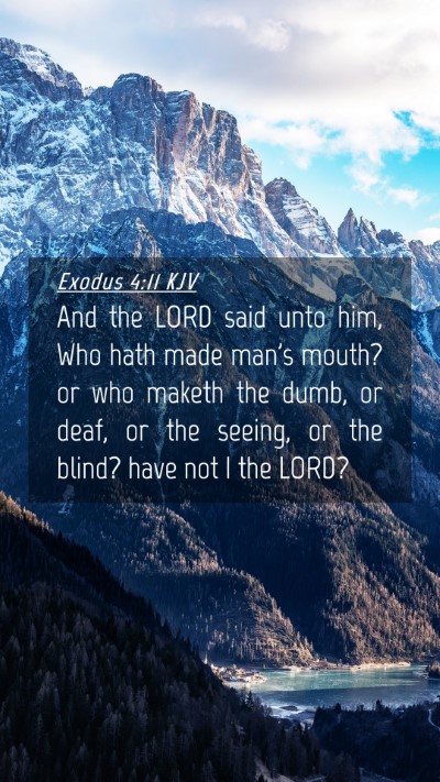 Picture 04 - Exodus 4:11 KJV Mobile Phone Wallpaper - And the LORD said unto him, Who hath made man's - Mobile Bible Verse Wallpaper