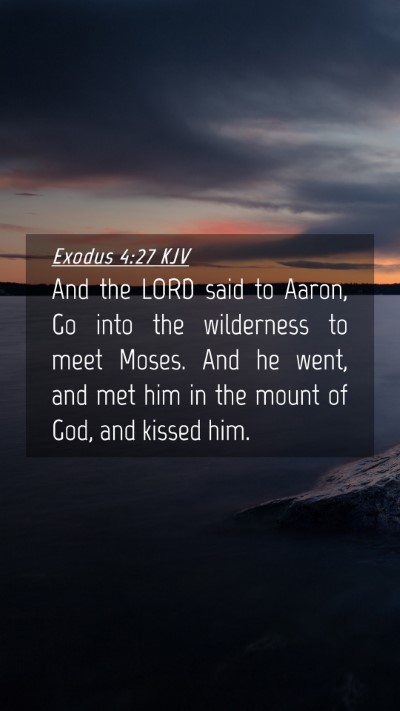 Picture 04 - Exodus 4:27 KJV Mobile Phone Wallpaper - And the LORD said to Aaron, Go into the - Mobile Bible Verse Wallpaper