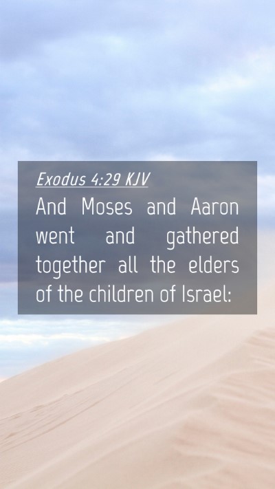 Picture 04 - Exodus 4:29 KJV Mobile Phone Wallpaper - And Moses and Aaron went and gathered together - Mobile Bible Verse Wallpaper