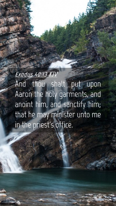 Picture 04 - Exodus 40:13 KJV Mobile Phone Wallpaper - And thou shalt put upon Aaron the holy garments, - Mobile Bible Verse Wallpaper