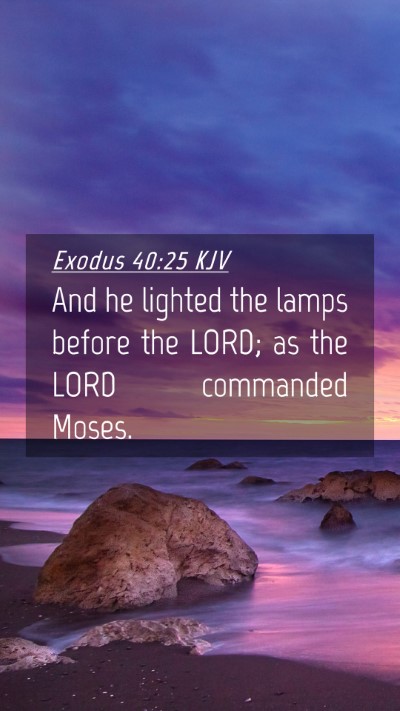 Picture 04 - Exodus 40:25 KJV Mobile Phone Wallpaper - And he lighted the lamps before the LORD; as the - Mobile Bible Verse Wallpaper