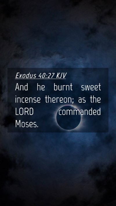 Picture 04 - Exodus 40:27 KJV Mobile Phone Wallpaper - And he burnt sweet incense thereon; as the LORD - Mobile Bible Verse Wallpaper