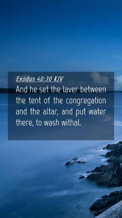 Picture 04 - Exodus 40:30 KJV Mobile Phone Wallpaper - And he set the laver between the tent of the - Mobile Bible Verse Wallpaper