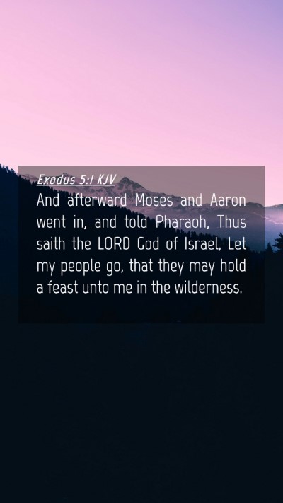 Picture 04 - Exodus 5:1 KJV Mobile Phone Wallpaper - And afterward Moses and Aaron went in, and told - Mobile Bible Verse Wallpaper