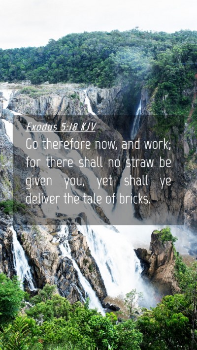 Picture 04 - Exodus 5:18 KJV Mobile Phone Wallpaper - Go therefore now, and work; for there shall no - Mobile Bible Verse Wallpaper