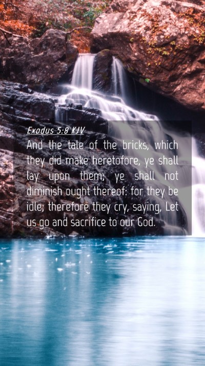 Picture 04 - Exodus 5:8 KJV Mobile Phone Wallpaper - And the tale of the bricks, which they did make - Mobile Bible Verse Wallpaper