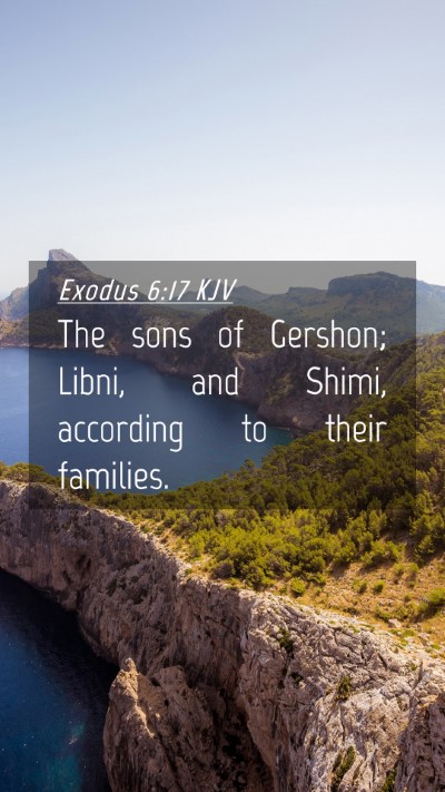 Picture 04 - Exodus 6:17 KJV Mobile Phone Wallpaper - The sons of Gershon; Libni, and Shimi, according - Mobile Bible Verse Wallpaper