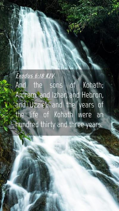 Picture 04 - Exodus 6:18 KJV Mobile Phone Wallpaper - And the sons of Kohath; Amram, and Izhar, and - Mobile Bible Verse Wallpaper