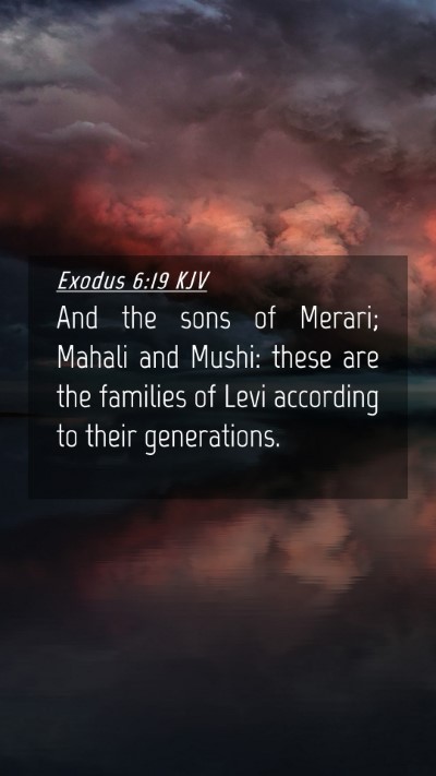 Picture 04 - Exodus 6:19 KJV Mobile Phone Wallpaper - And the sons of Merari; Mahali and Mushi: these - Mobile Bible Verse Wallpaper