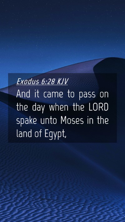 Picture 04 - Exodus 6:28 KJV Mobile Phone Wallpaper - And it came to pass on the day when the LORD - Mobile Bible Verse Wallpaper