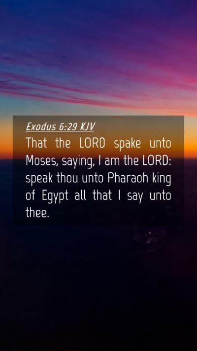 Picture 04 - Exodus 6:29 KJV Mobile Phone Wallpaper - That the LORD spake unto Moses, saying, I am the - Mobile Bible Verse Wallpaper