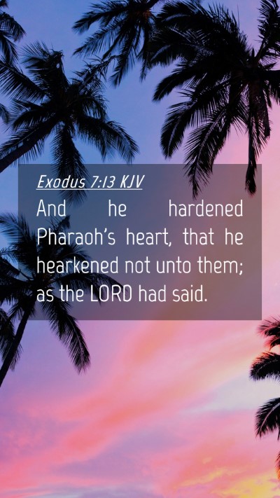 Picture 04 - Exodus 7:13 KJV Mobile Phone Wallpaper - And he hardened Pharaoh's heart, that he - Mobile Bible Verse Wallpaper