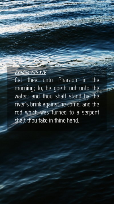 Picture 04 - Exodus 7:15 KJV Mobile Phone Wallpaper - Get thee unto Pharaoh in the morning; lo, he - Mobile Bible Verse Wallpaper