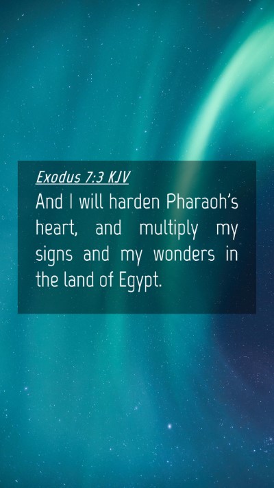 Picture 04 - Exodus 7:3 KJV Mobile Phone Wallpaper - And I will harden Pharaoh's heart, and multiply - Mobile Bible Verse Wallpaper