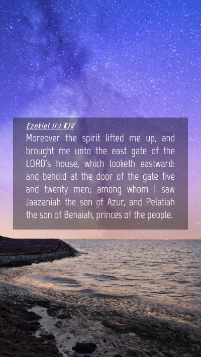 Picture 04 - Ezekiel 11:1 KJV Mobile Phone Wallpaper - Moreover the spirit lifted me up, and brought me - Mobile Bible Verse Wallpaper