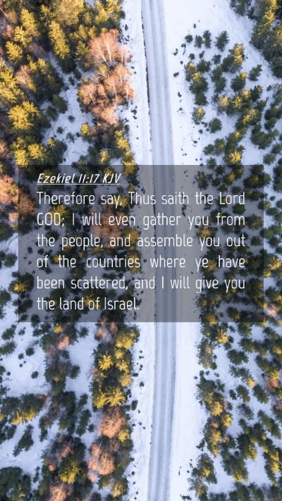 Picture 04 - Ezekiel 11:17 KJV Mobile Phone Wallpaper - Therefore say, Thus saith the Lord GOD; I will - Mobile Bible Verse Wallpaper